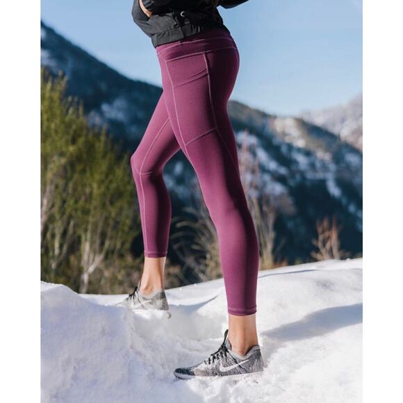 Zyia Active High Rise Pocket Crop Leggings Size 0 Purple - Picture 5 of 10